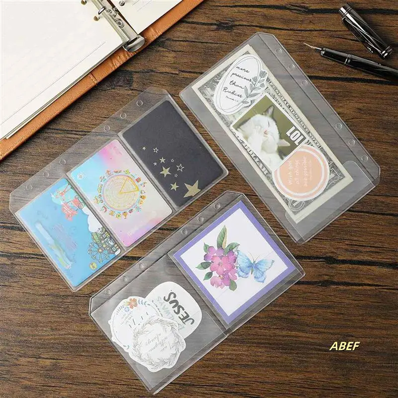24 Pcs A6 바인더 포켓 현금 봉투 클리어 폴더 주최자 Photocard 슬리브 시트 신용 명함 돈
