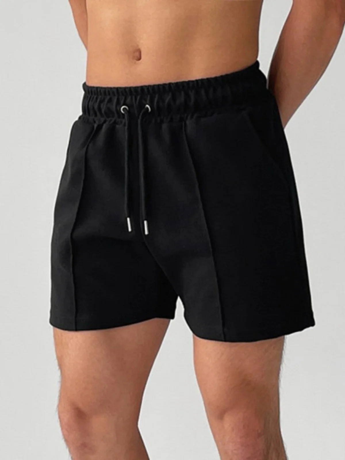 Trendy American Casual Men's Short Shorts Summer Sport Five-Point Training Running Pants Pure Color Knee-Length Versatile