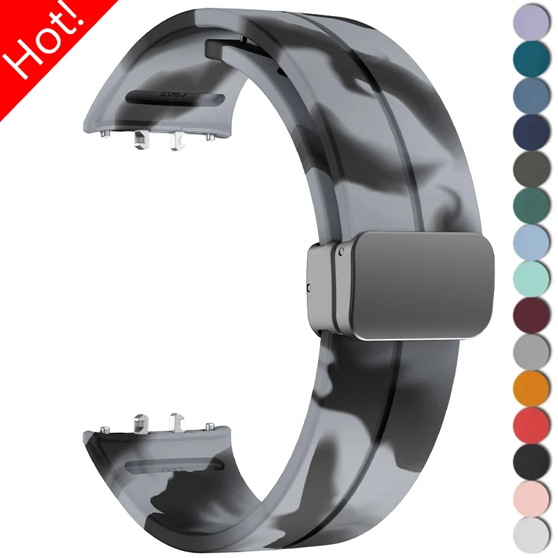 Camouflage Magnetic Strap for Samsung Galaxy Watch Fit 3 Silicone Bracelet Correa for Galaxy Watch Fit 3 Replacement Watchband