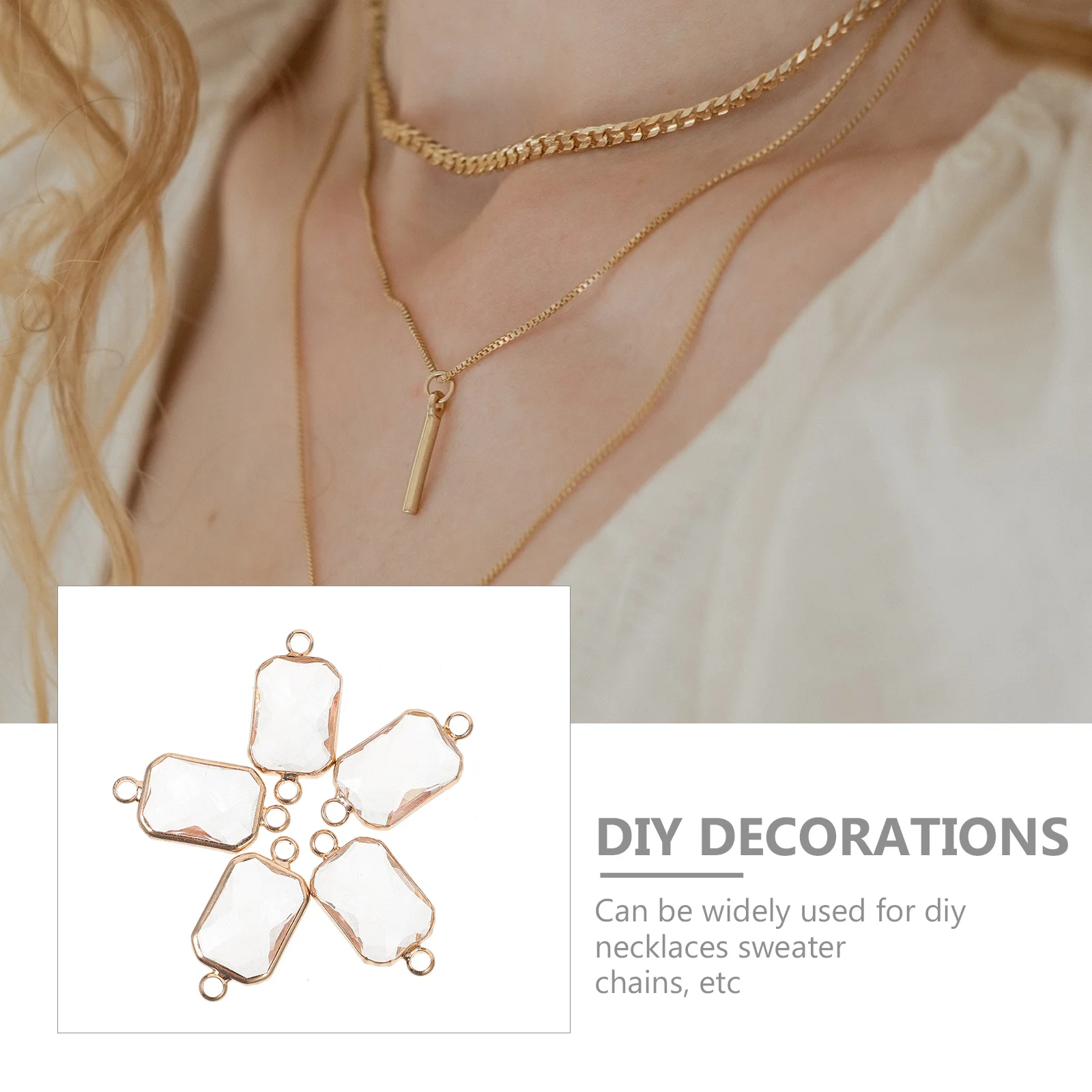 

10Pcs Stylish Double Sided Glass Pendants DIY Jewelry Making Charms for Necklaces Bracelets Craft Lovers Gifts