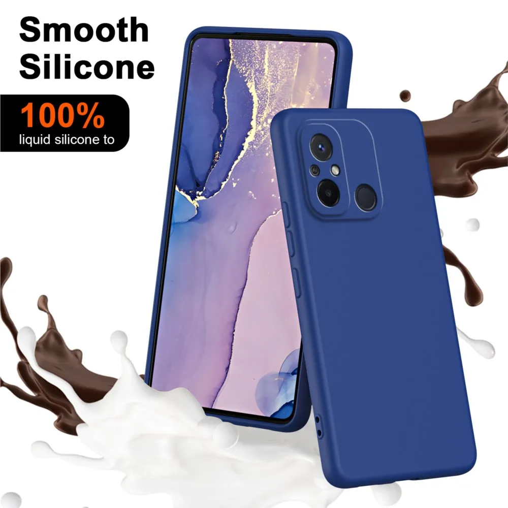 Coque de téléphone d'origine pour Xiaomi Redmi 12C Protection d'appareil photo coque en silicone liquide pour Redmi12C Redmi12 C 12 C housse