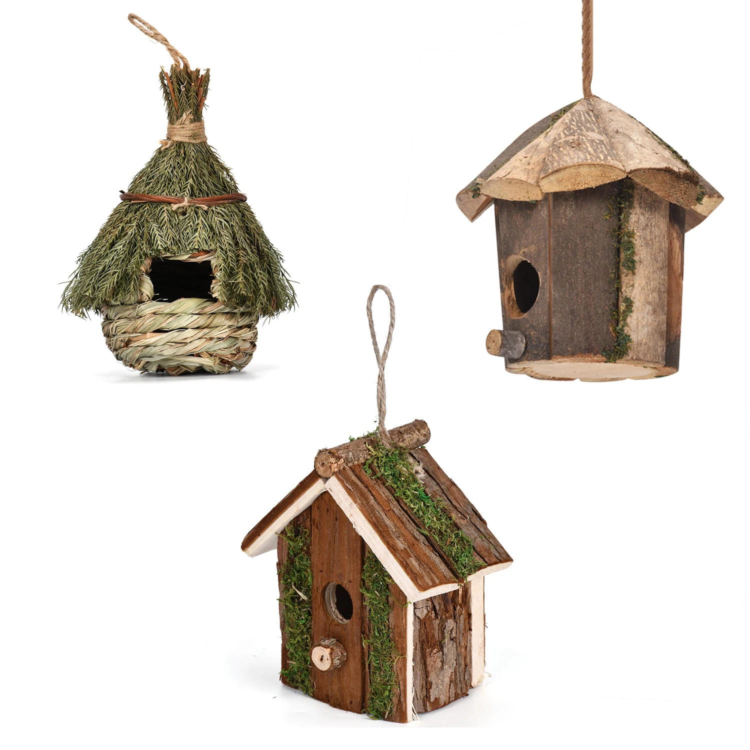 Hanging Bird House for Bird Breeding Outdoor Decorative Bird Nest Box for Small Feathered Bird Nature Lover Favor Weatherproof