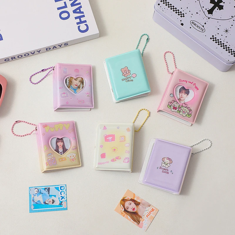 Mini Photo Album PVC Transparent Name Card Holder 32 Pockets Kpop Card Binder Mini Idol Pictures Collect Book