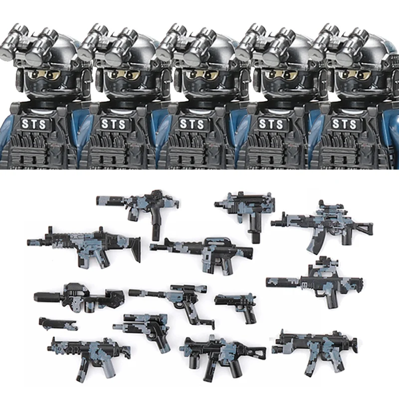 Militär Figuren Aufruf Polizei Soldat Bausteine Stadt Kommando Special Forces SWAT Waffen Weste Ziegel Kinder Spielzeug Geschenk