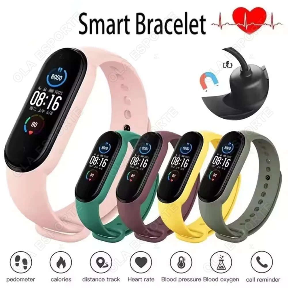 Relógio inteligente com monitor de movimento, frequência cardíaca, contagem de passos, bluetooth, sincronização de informações do telefone, smartwatch