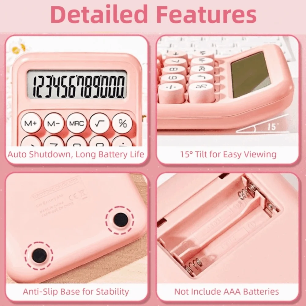 12 Digit Electronic Calculator Large Display Gradient Color Mechanical Keyboard Calculator High Appearance Large Buttons