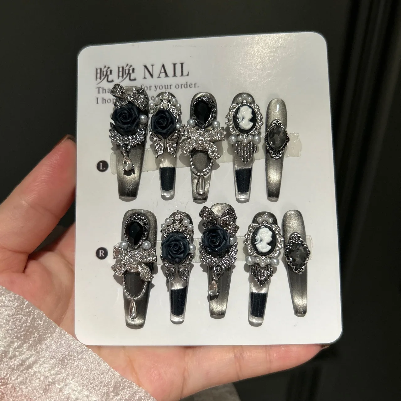 YTYIN اليدوية فتاة حار مسمار الفن المتقدمة فراشة على شكل الرمال الداكنة تتدفق القنب نمط مربع يرتدي درع سلسلة ل Elegan #3