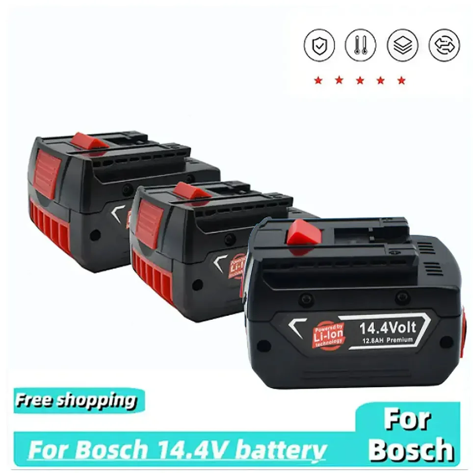 Imagem -03 - Recarregável Li-ion Bateria Celular Pack para Bosch Furadeira Elétrica sem Fio Chave de Fenda Bat607g Bat614g 14.4v 12800mah