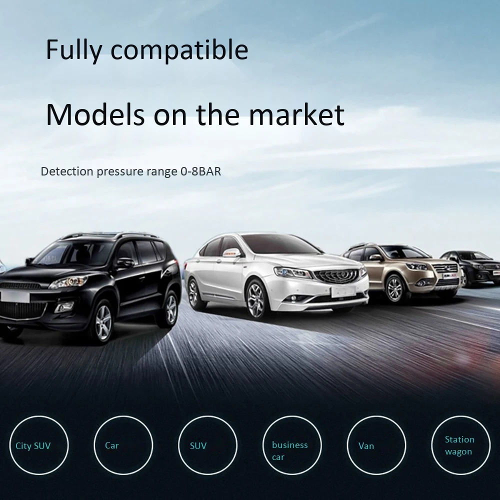 

Car TPMS Tire Pressure Monitoring System Solar Power LCD Display Auto Security Alarm Tire Pressure Sensor