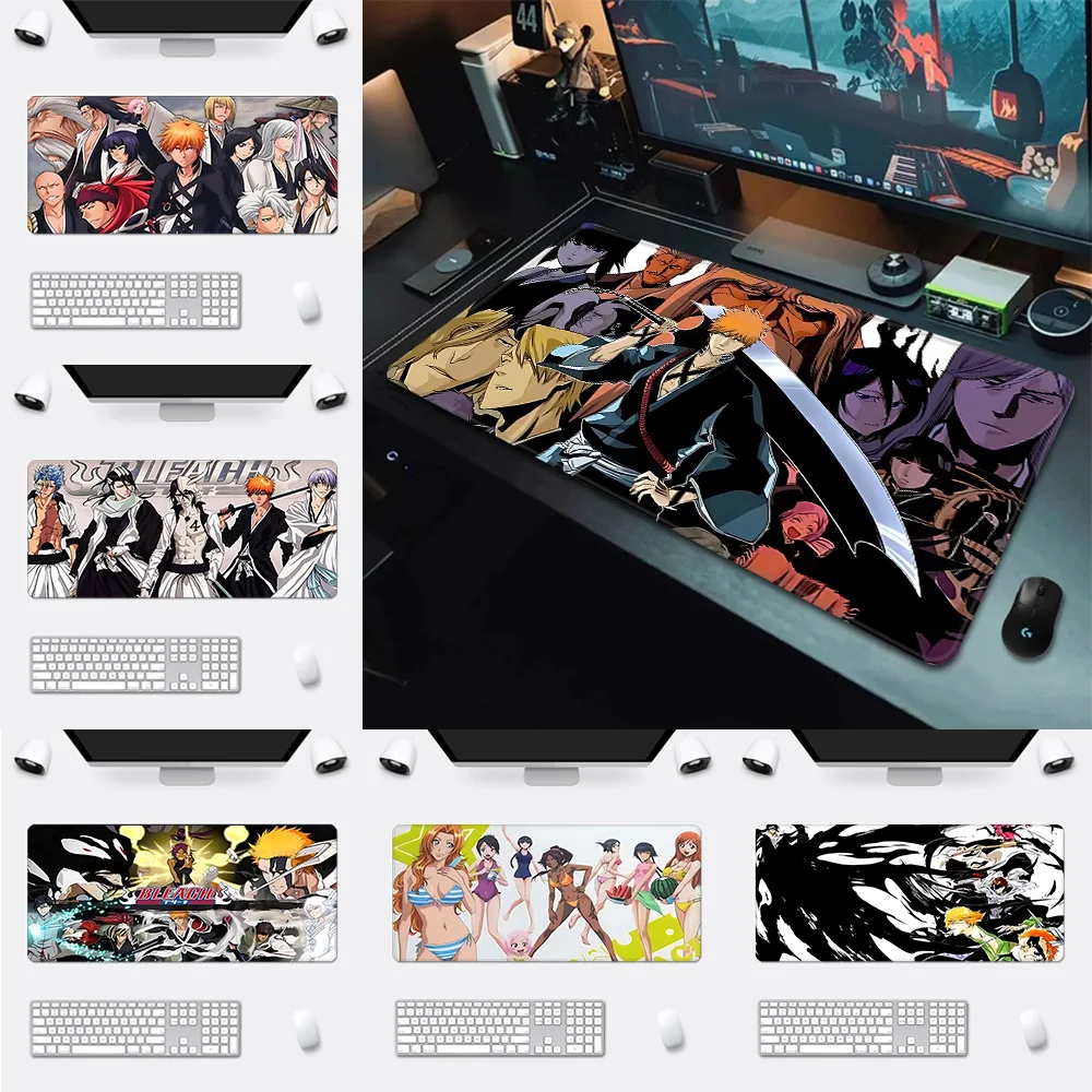 

BLEACH Ichigo Anime Mousepad HD Printing Computer Gamers Locking Edge Non-slip Mouse Pad XXL90x40cm Keyboard PC Desk Pad