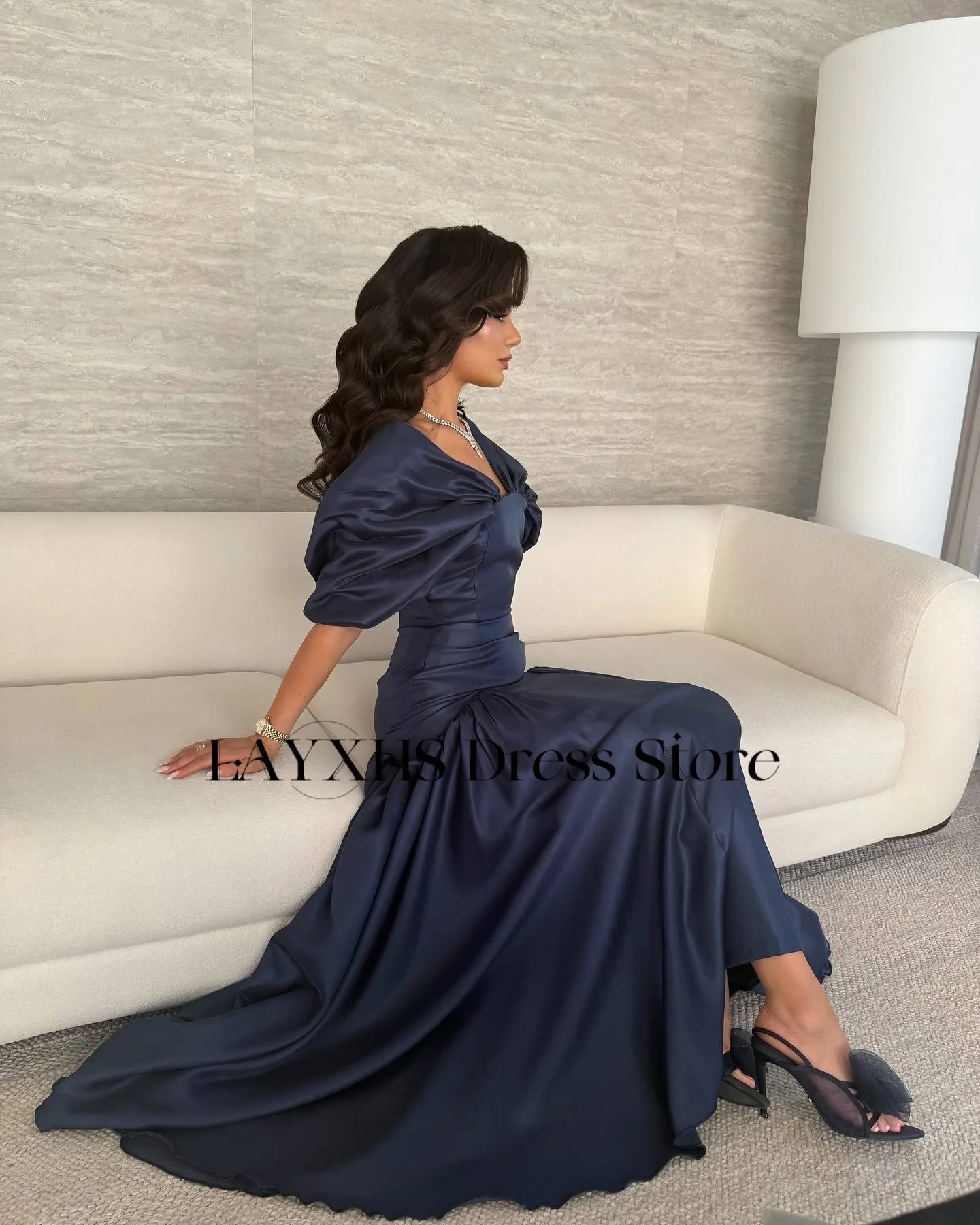 LAYXHS Hoge Kwaliteit V-hals Avondjurken A-lijn Backless Plooi Galajurken Quinceañera Jurken 2025, Aangepast