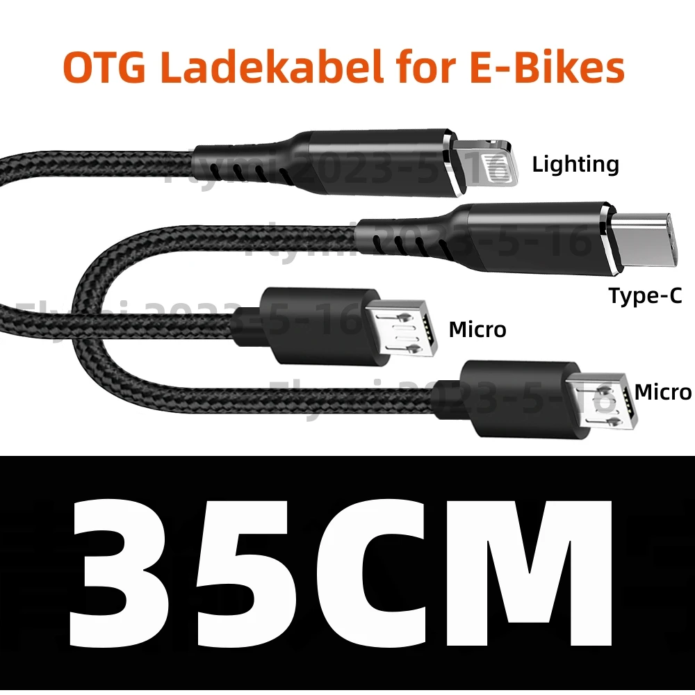 E-Bike 35 CM USBC Charging Cable for Smartphones to Bosch E-Bike Display, Charging Direction from Display to Smartphone OTG