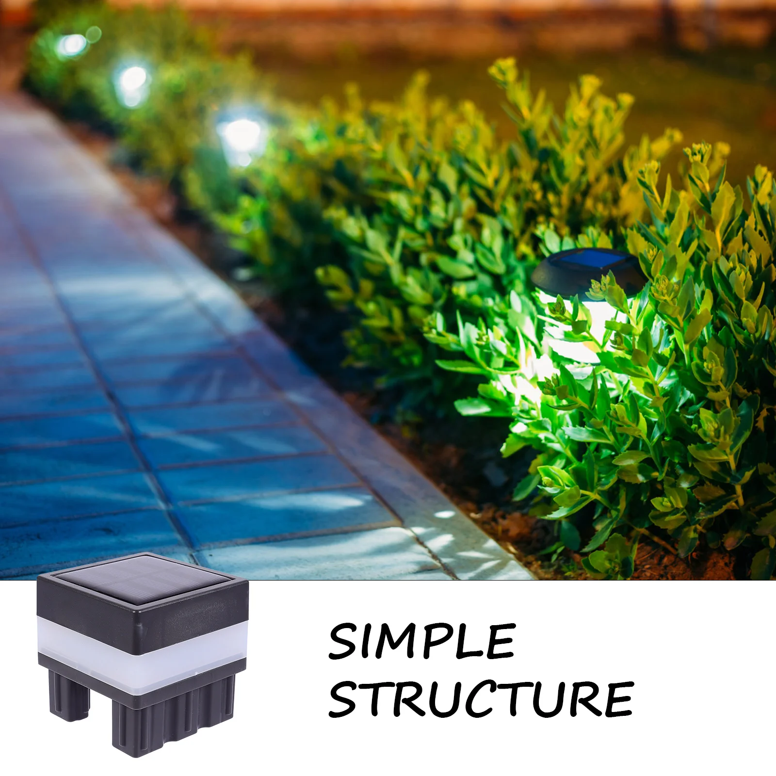 

Solar Post Lamp Outdoor Lights for House Pillar Wall Lighting Lamps Plastic Fence Column Waterproof Energy Saving Garden Light
