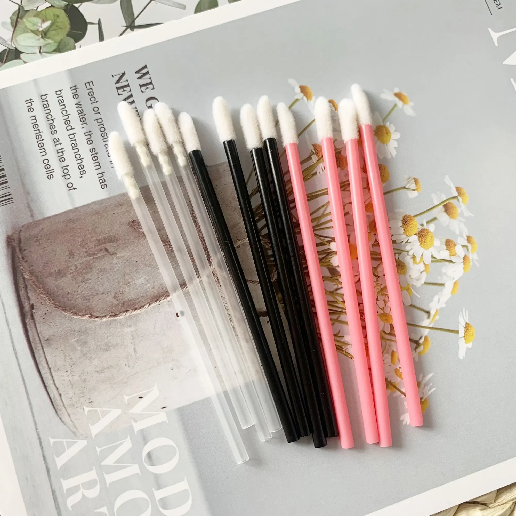 100/500 قطعة فرشاة الشفاه القابل للتصرف الفردية لاش إزالة تنظيف ماسكارا قضيب ماكياج فرش لأدوات تمديد رمش #4