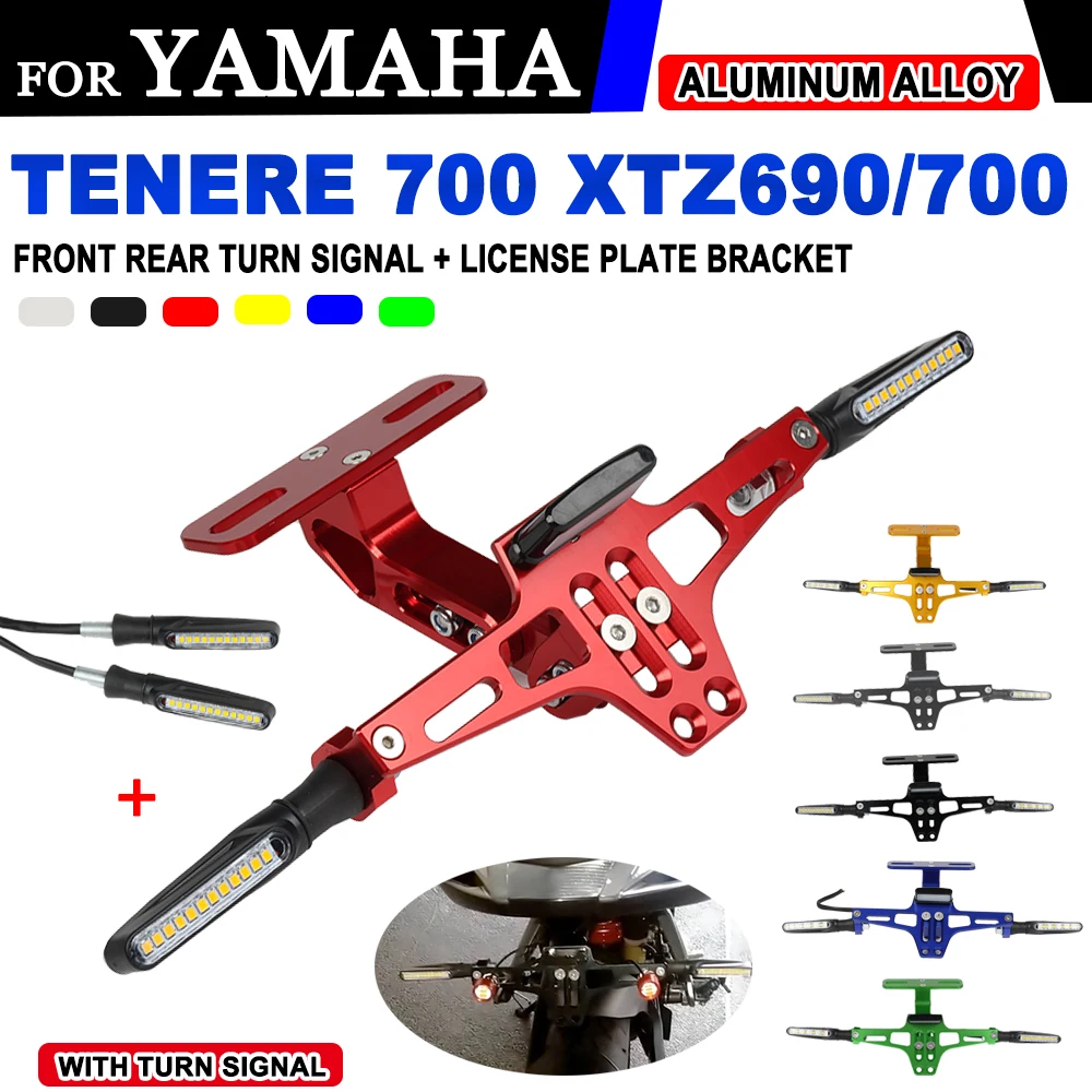 For YAMAHA TENERE700 XTZ690 Motorcycle Accessories TENERE 700 2023 Fender Tail Eliminator License Bracket with Turn Signal Light