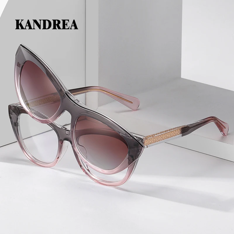 

KANDREA New Fashion Trend Cateye Polarized Sunglasses High-end Personalized Outdoor Driving Eyeglasses Myopia Glasses 81629