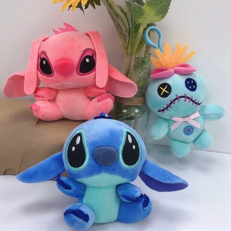 Juguete de peluche de Stitch, colgante de figura de acción, Stitch & Stitch, llavero, regalo de cumpleaños