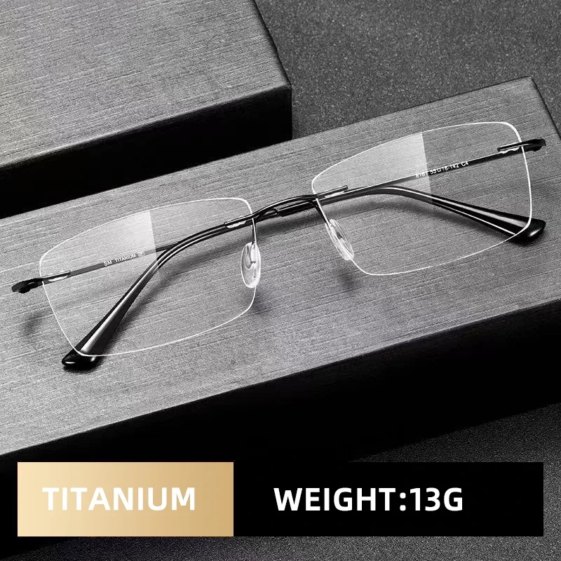 

Rimless Titanium Reading Glasses Men High Quality Magnifying Presbyopic Eyeglasses Titanium Frames Anti Blue Light Glasses Men