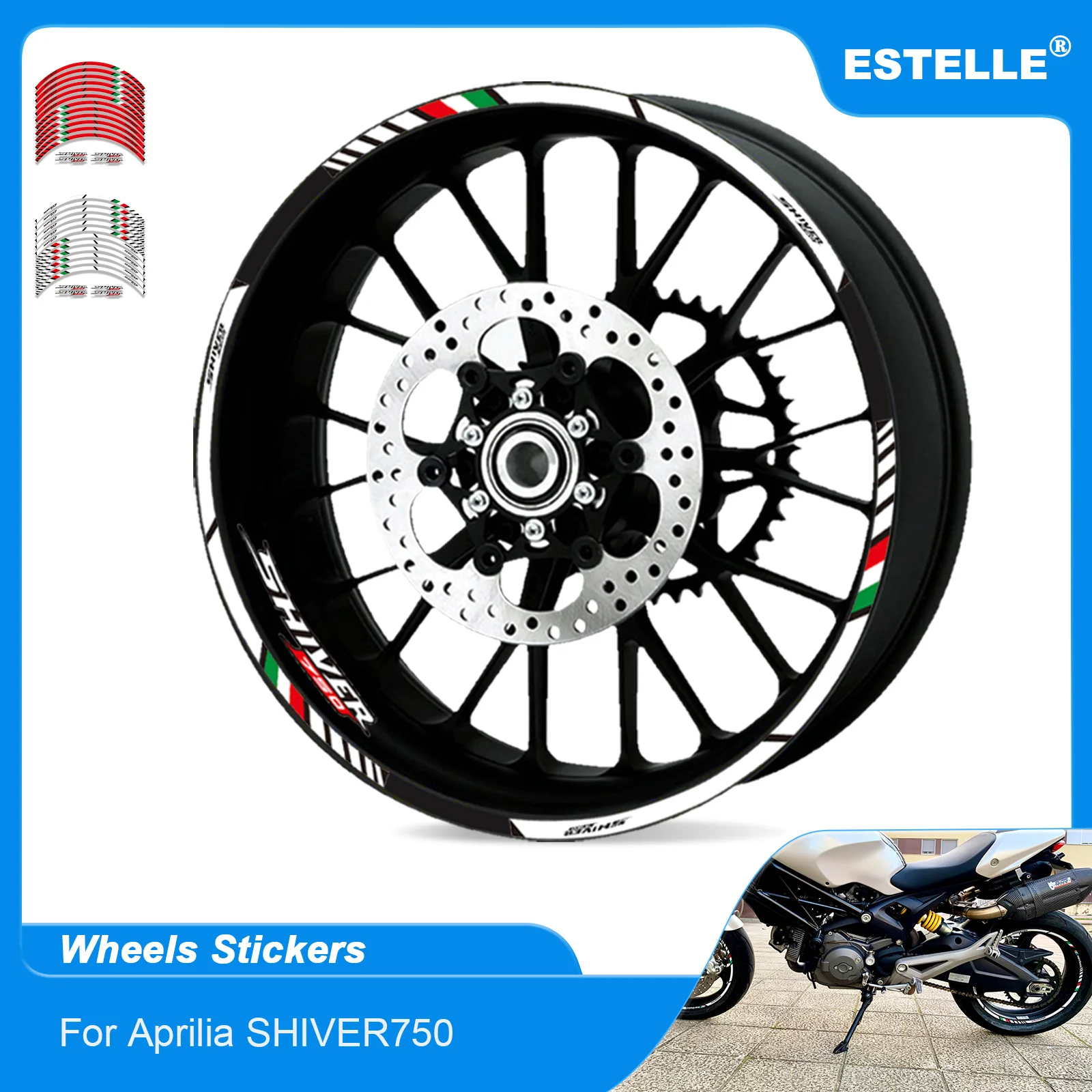 

Motorcycle Decorative Wheel Hub streak decoration Styling Tire waterproof Reflective For APRILIA SHIVER 750 All Years