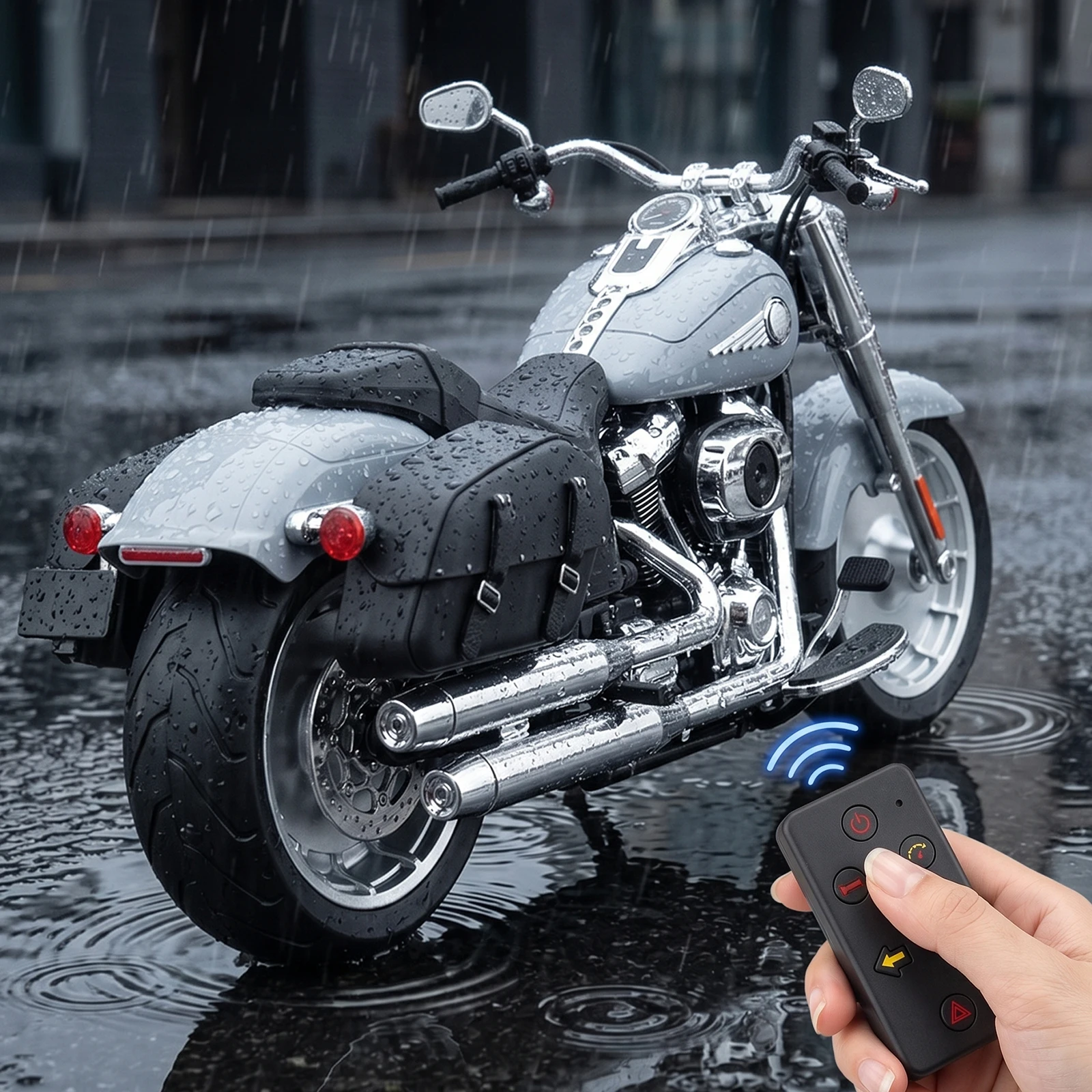 Remote Start Spray 1:6 Softail Fat Boy American Motorcycle Alloy Metal Diecast Model Simulation Home Trendy Gift
