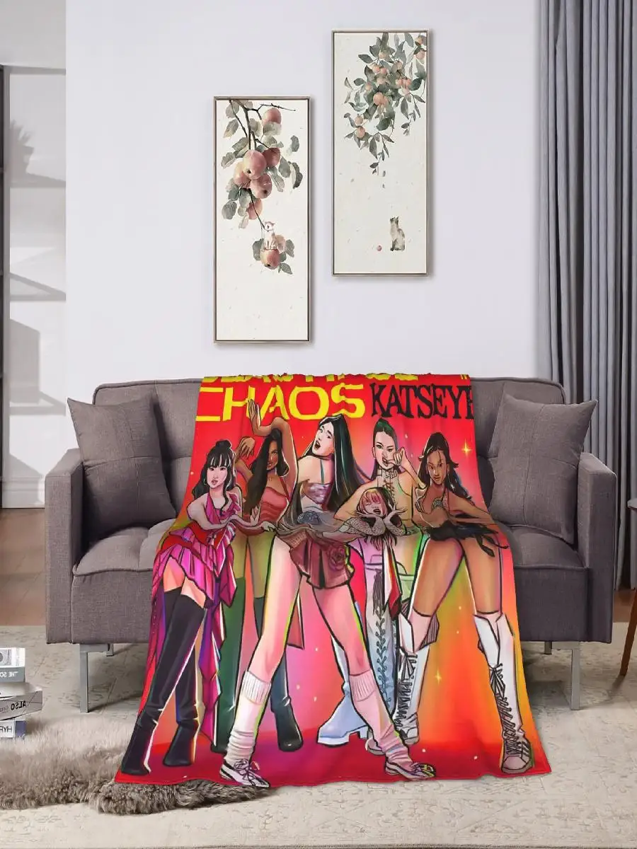 Beautiful Chaos Katseye Blanket Coral Fleece Plush Print Multifunction Super Soft Throw Blanket for Bedding Couch Quilt