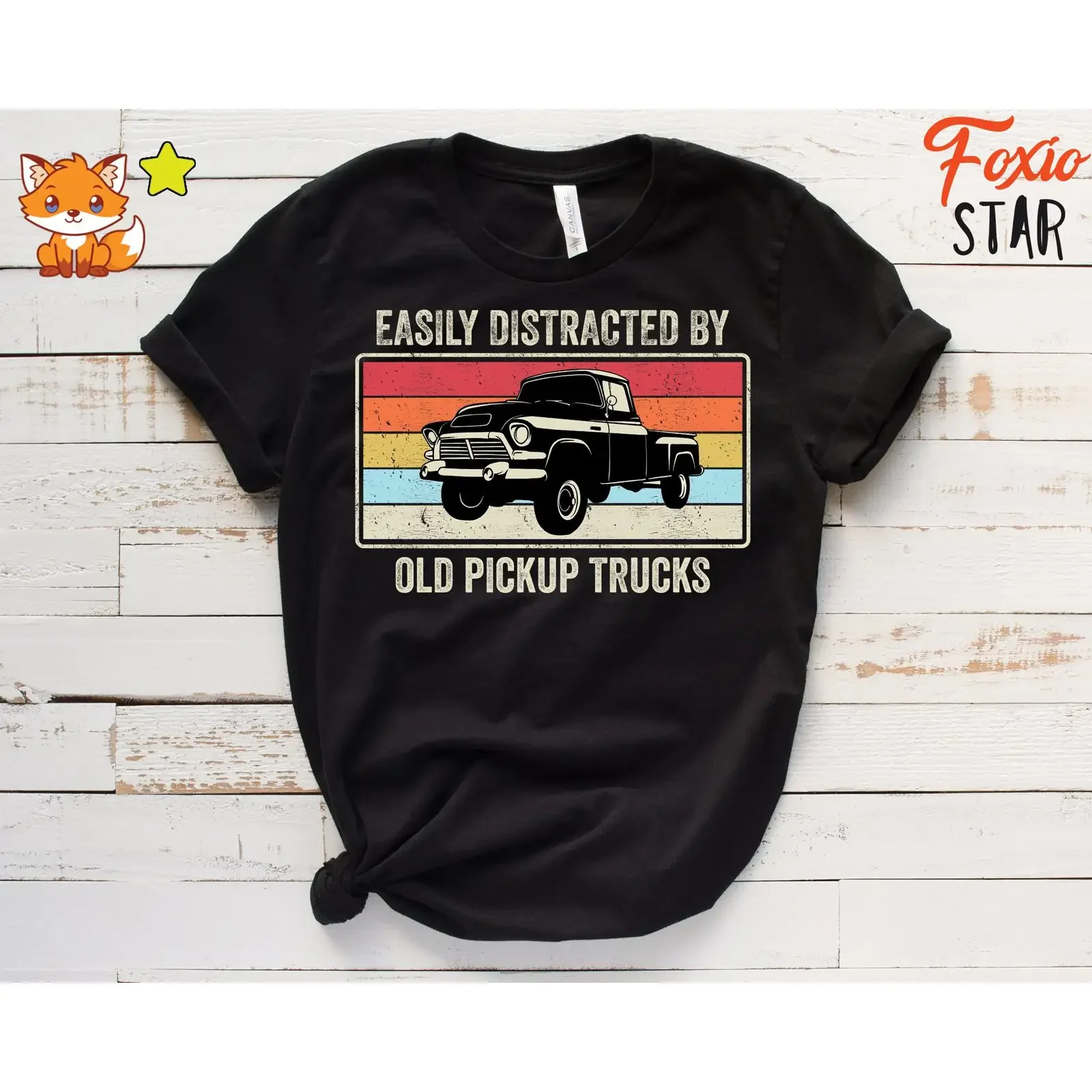 Easily Distracted By Old Pickup Trucks T Shirt Vintage Truck  vintage Washed Comfortable Stylish streetwear graphic Casual