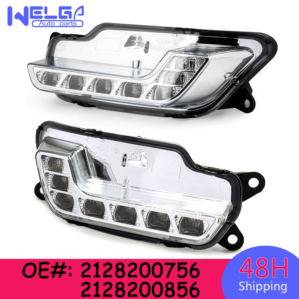 

LED Daytime Running Lights 12V OE#: 2128200756 2128200856 Left and Right New For Mercedes Benz W212 E350 E550 E63 2010 2011-2016