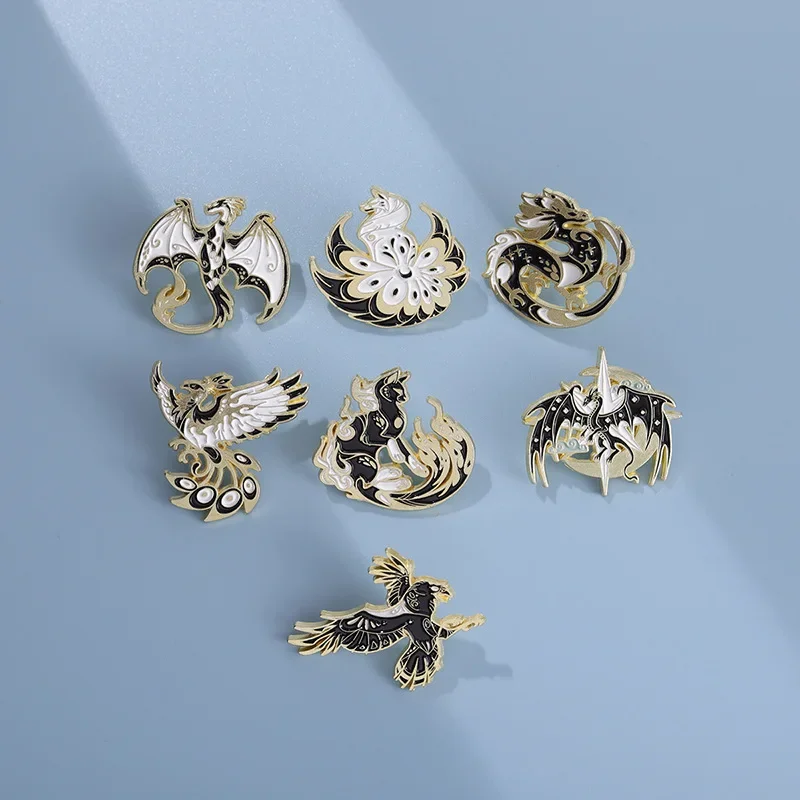 Animal Brooch Interesting Dapeng Bird Nine-tailed Fox Koi Crane Metal Badge Small Trinkets Wholesale Backpack Pin Hat Pins Lapel