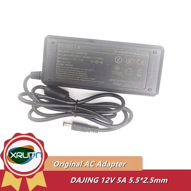 Original DAJING 12V 5A 60W AC Adapter ADP-60E2 DJ-120500-SA Charger for TV LCD Monitor Laptop Power Supply Adaptor 5.5*2.5mm