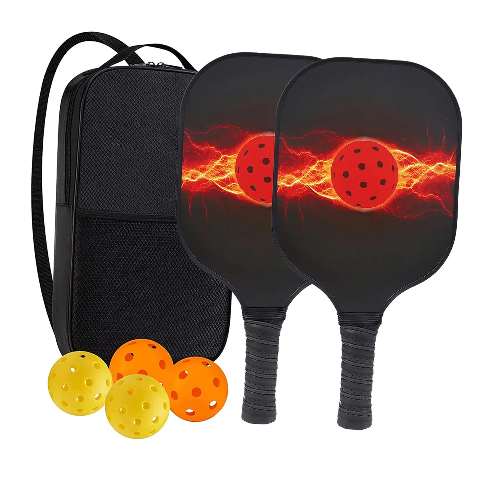 Raquetas de Pickleball, paletas de práctica de Pickleball, agarre cómodo, regalos, suministros deportivos profesionales con bolsa de tela Oxford, 4 bolas