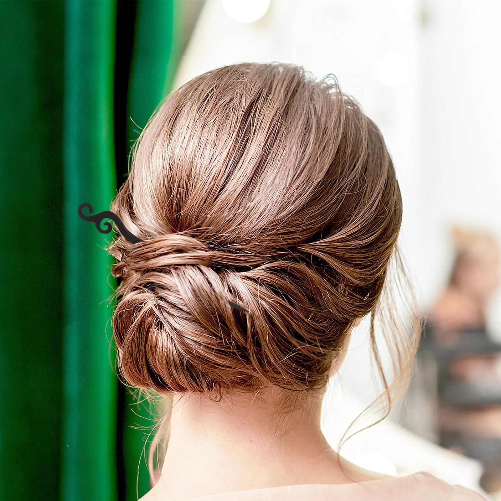5Pcs Chinese Hair Sticks Vintage Wood Hairpin Set Retro Asian Hair Jewelry for Women Chignon Pin Bridal Festivals Traditional