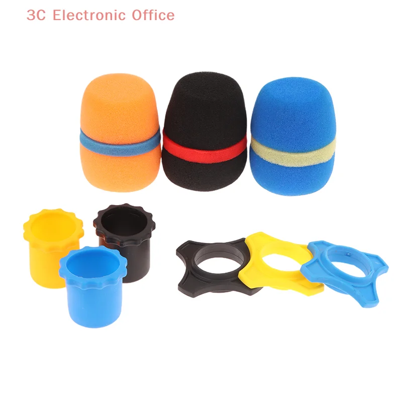 1 Juego de micrófono Base antideslizante anillo antideslizante reemplazo KTV resistencia a caídas micrófono circular funda antideslizante de silicona suave