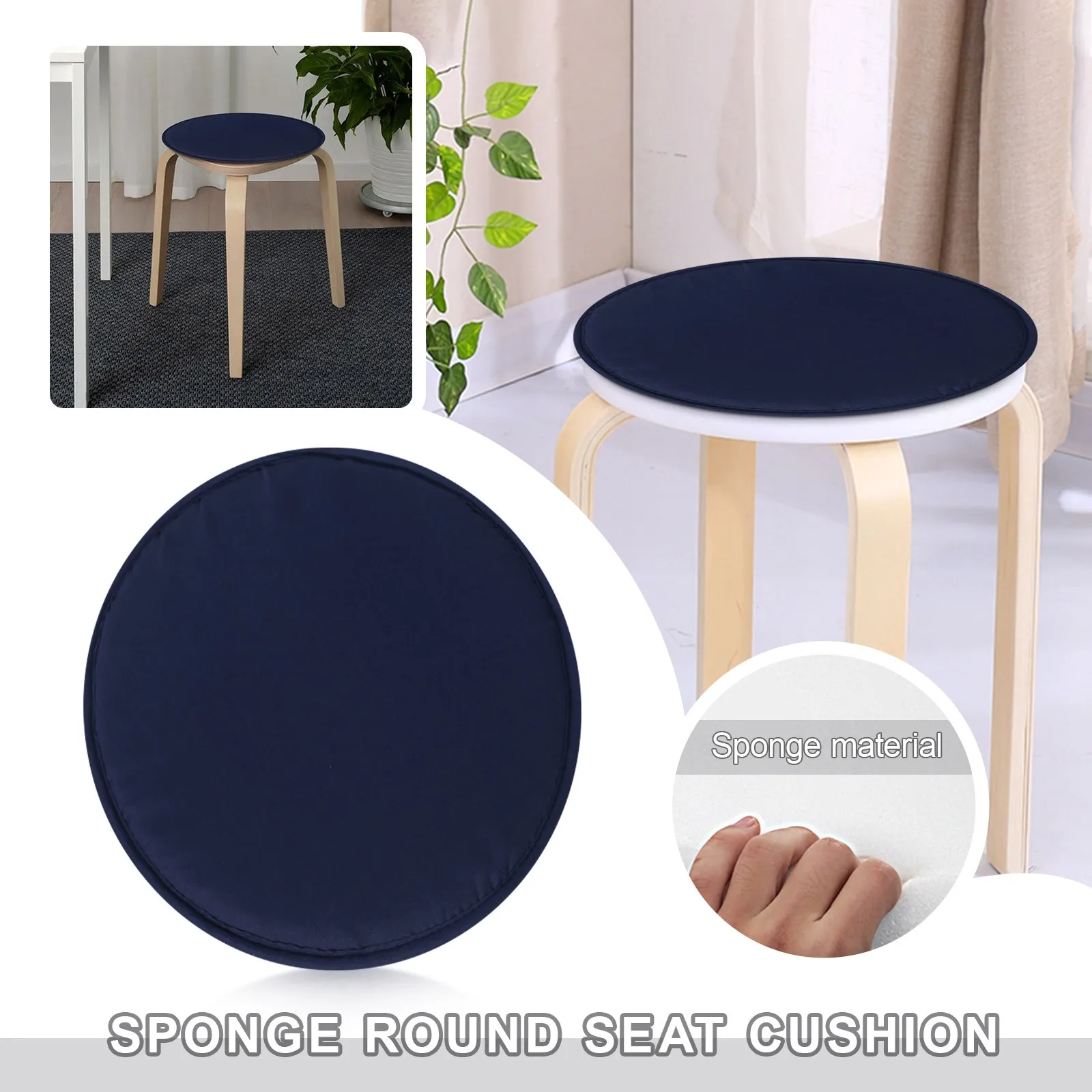 

Round Seat Cushion Garden Chair Pads Seat Cushion For Outdoor Bistros Stool Patio Dining Room Solid Color Soft Comfort Cushion