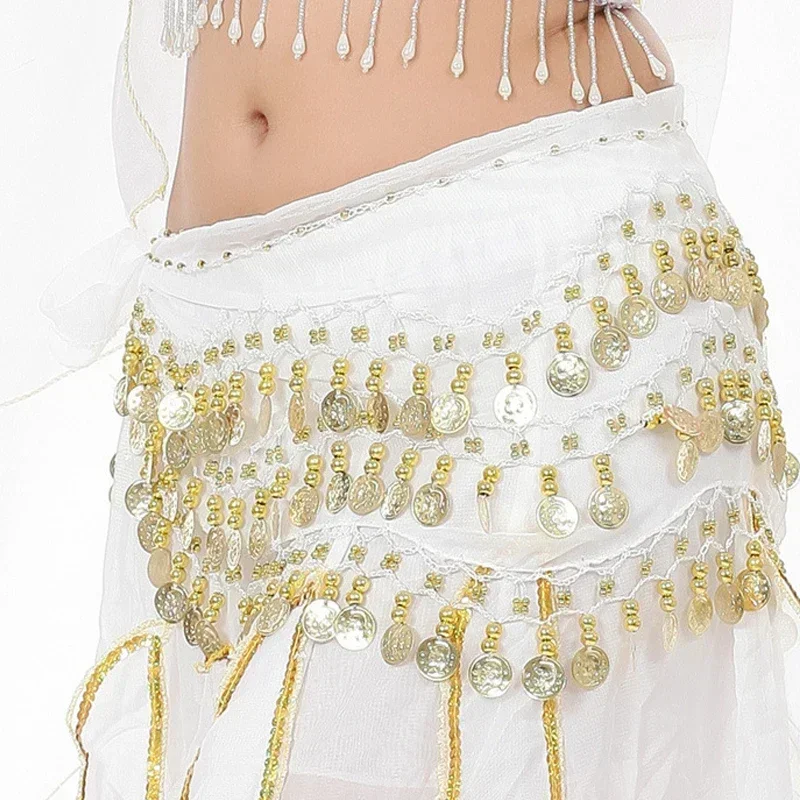 Women Belly Dance Costume Hip Scarf Coin Tassels Sequin Accessories Belt Skirt Thailand/India/Arab Dance Skirt Dancer Belt