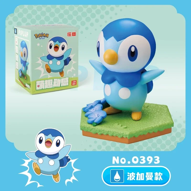 Genuine Pokemon Pikachu Piplup Kabigon Genger Mimikyu Scorbunny Anime Figure Model Toys Blind Box Desktop Ornament Birthday Gift