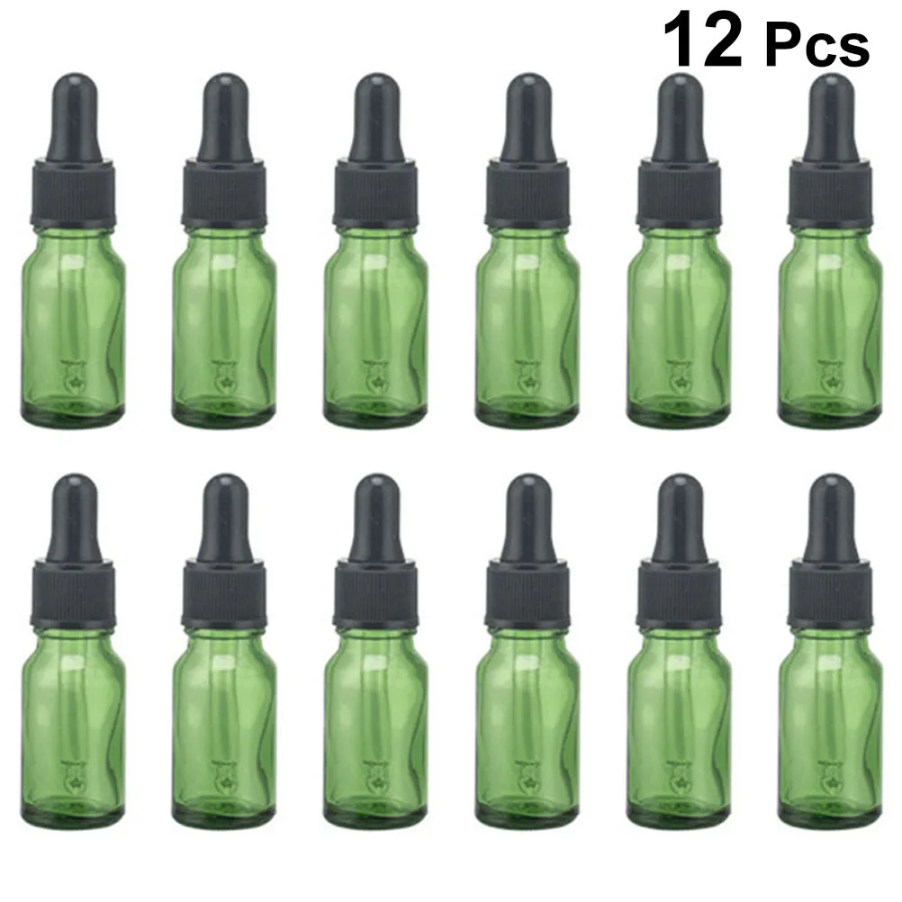 

12Pcs 10Ml Glass Dropper Bottles for Essential Oils Empty Refillable Vials High Quality Sealing Ideal for Travel and Blending