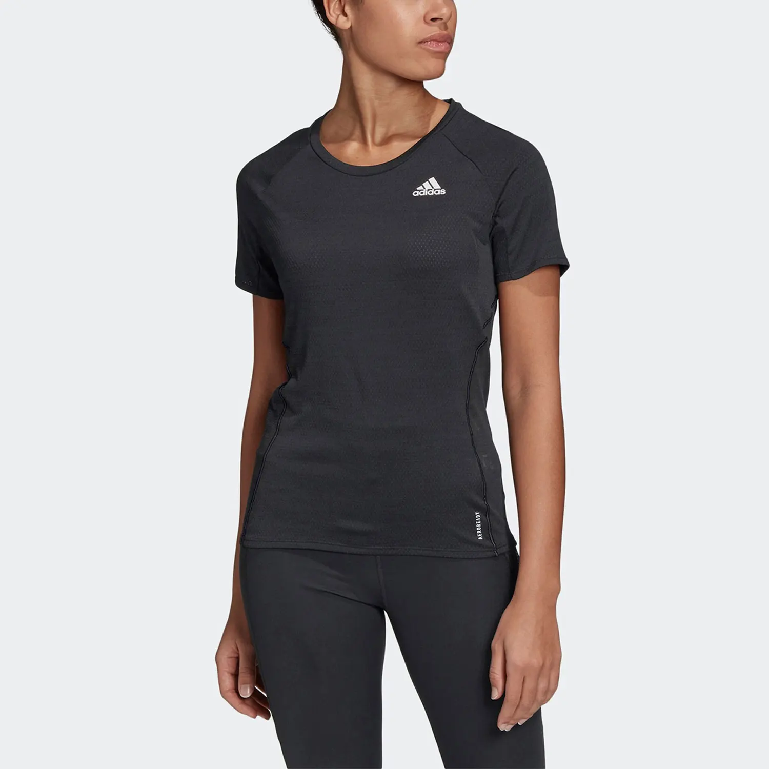

Adidas genuine Women's Reflective Running Sports Round Neck Short Sleeve T-Shirt FM7641