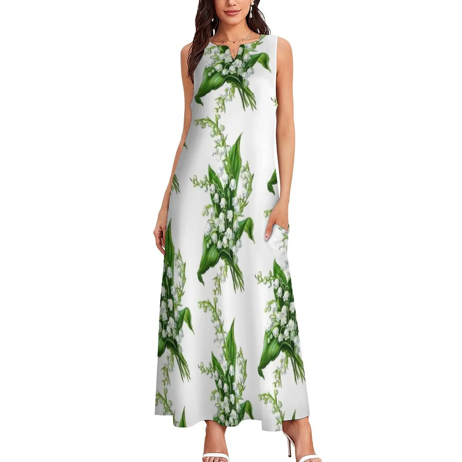 Bouquet of lily of the valley Long Dress summer dress woman 2025 trendy dress for women dresses for women