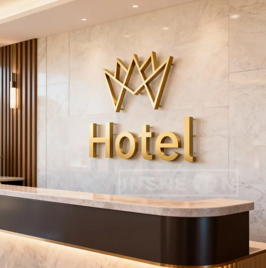 

Изготовленный на заказ 3D вывеска с логотипом Плавающий металлический бизнес-логотип 3D вырезанный металл Матовые буквы Поднятые буквы Настенный рекламный металлический знак на заказ