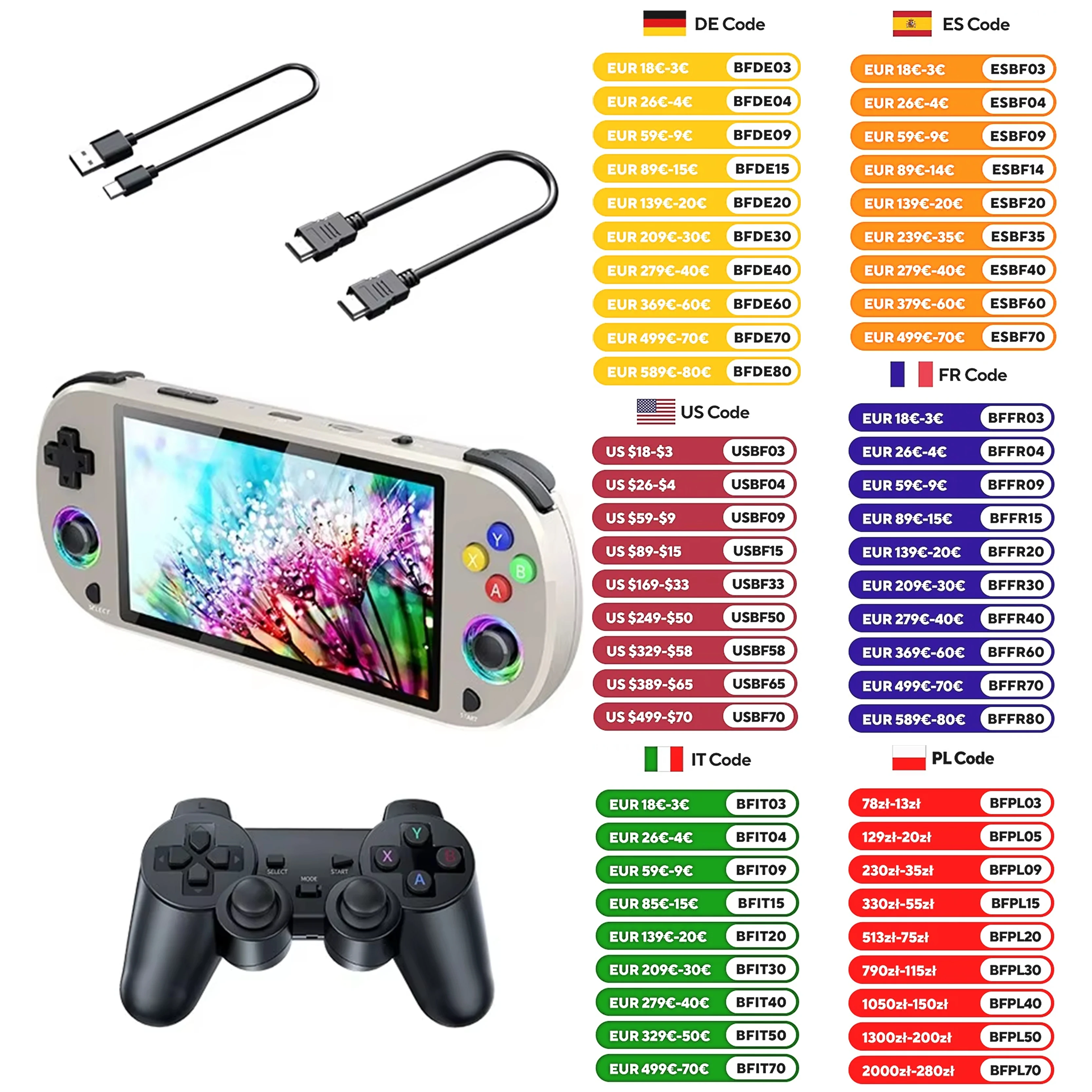 

new version M22 Pro retro game console 5.0 Inch 4K classic games handheld Emulator mini video games controller party gamepads