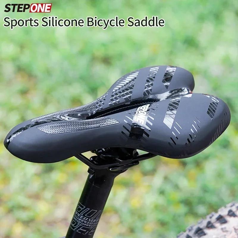 Stepono bicicleta sela montanha mtb estrada ciclismo almofada assento exercício macio silicone gel à prova de choque confortável oco sela