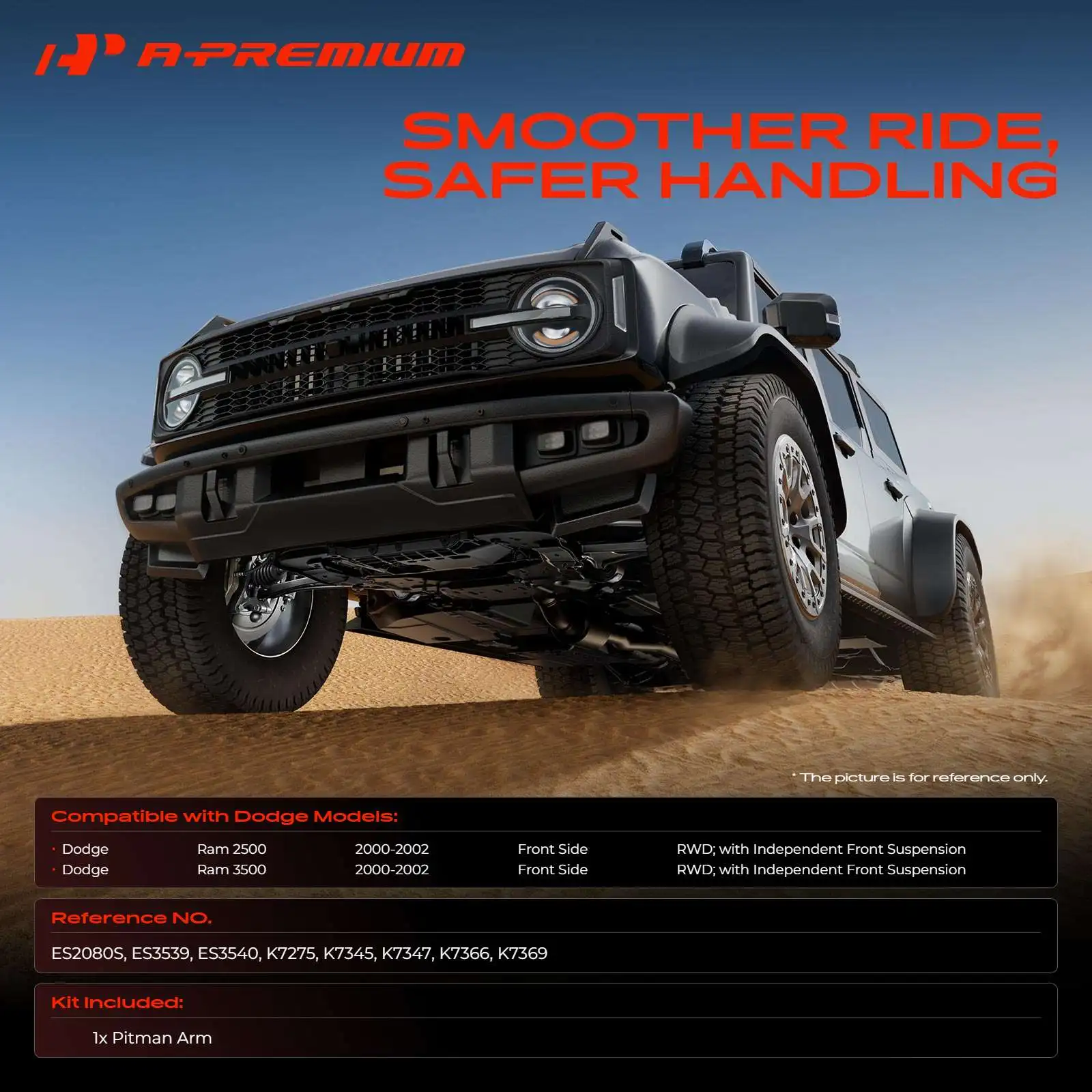 A-Premium 14x Idler Arm & Pitman Arm Stabilizer Bar End Link for Dodge Ram 2500 Ram 3500 2000-2002