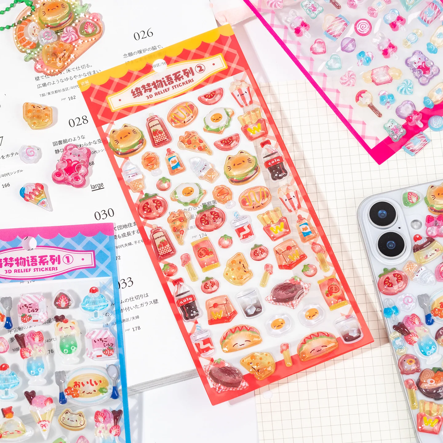 

Cute 3D Funny Relief Embossed Stickers Craft Kids DIY Diary Mobile Phone Bow Notebook Decoration Stationery School Sticker 1pcs