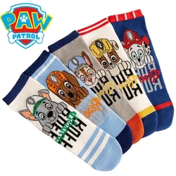 Calcetines de la patrulla canina para niños y niñas, medias elásticas de algodón, estilo coreano, dibujos animados, Anime, de 1 a 12 años, para otoño e invierno, 5 pares