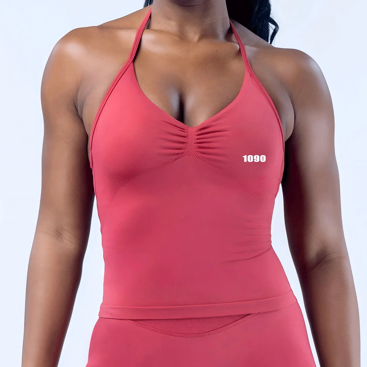 Gym Impact Women's Gym Longline Strappy Gym Top Backless Yoga Tank with Scrunch Built-in Bra And Removable Cups Fitness Clothes