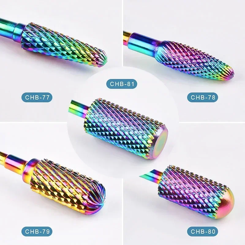 Rose Gloden Tungsten Milling Cutter Carbide Nail Drill Bits Electric Machine Manicure Left Right Hand Nails Files DIY Accessory