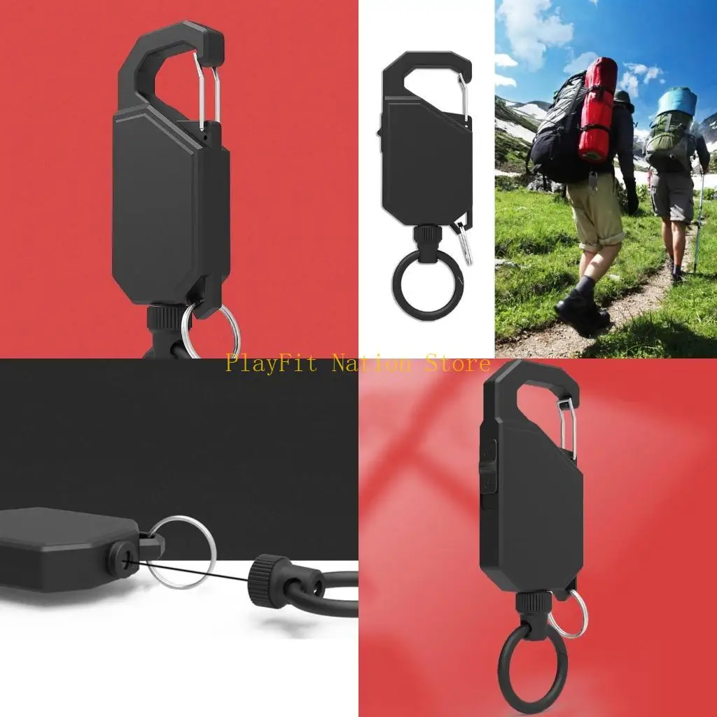 

242F Anti-theft Retractable Keychain Extending Length 39'' Retractable Badges Holder