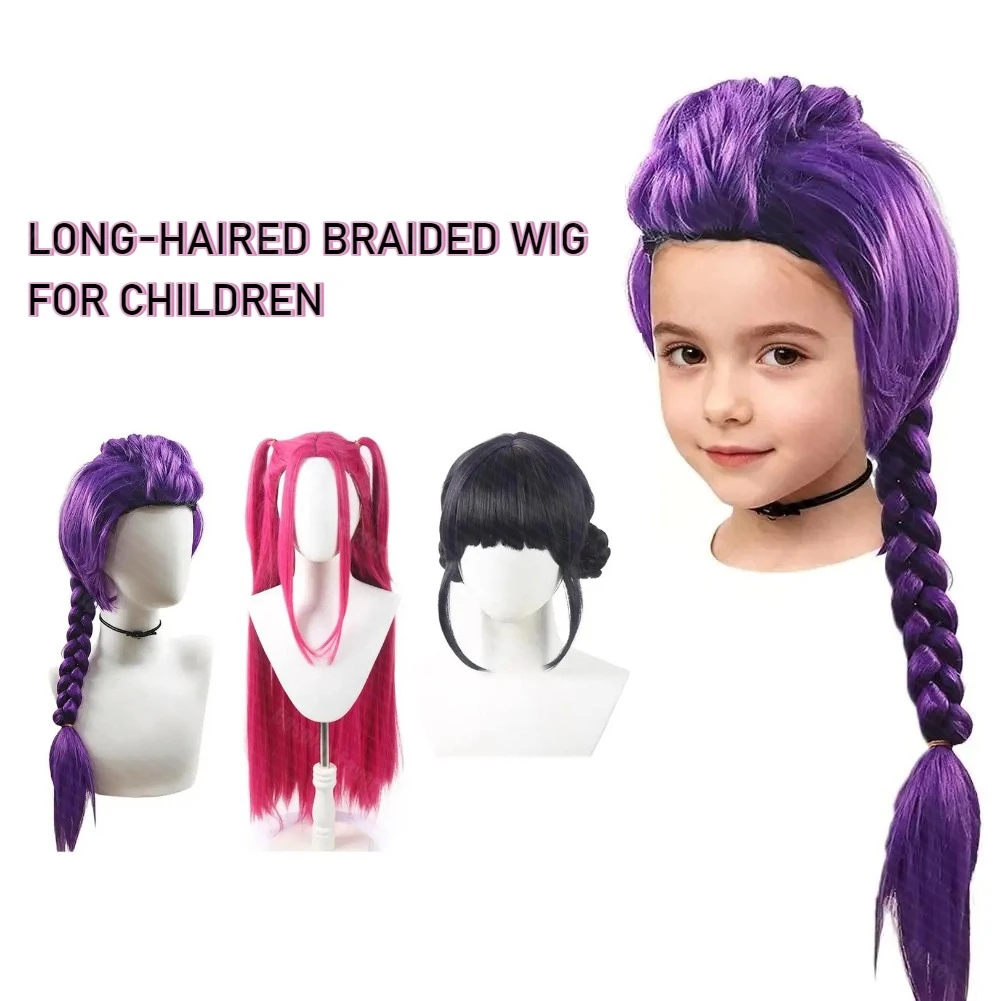

Devil Hunter Purple Black Red Wig Mira Rumi Zoey Kpop Girl Group Role Playing Wig Girl Children Halloween Role Playing Prop