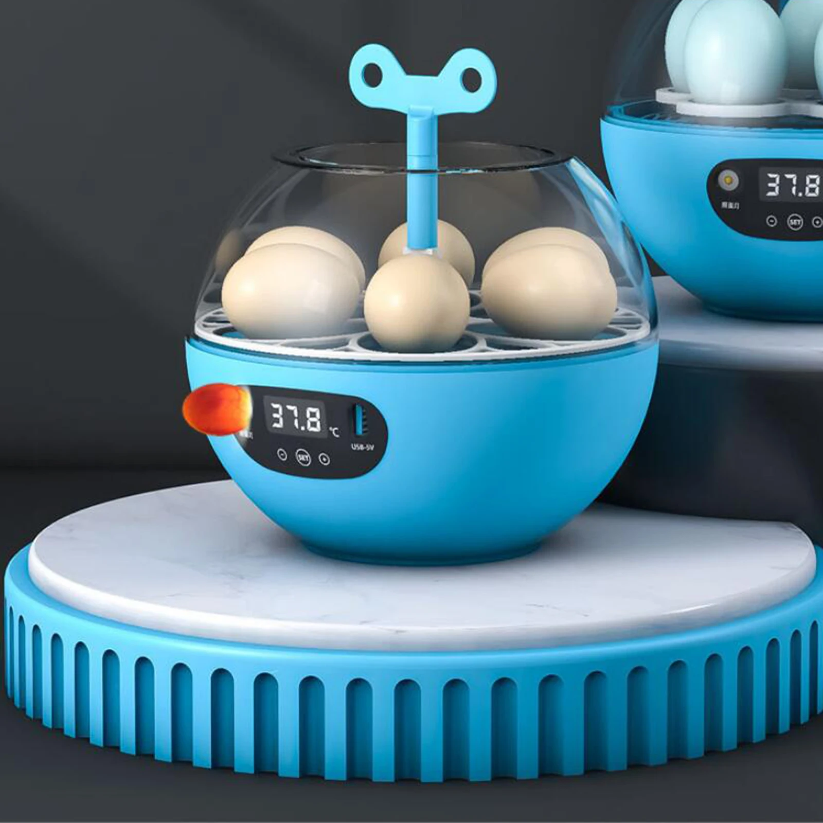 6 Eggs Chicken Bird Incubator Eggs Hatching Machine Automatic Intelligent Temperature Control Quail Parrot Brooder Farm Supplies