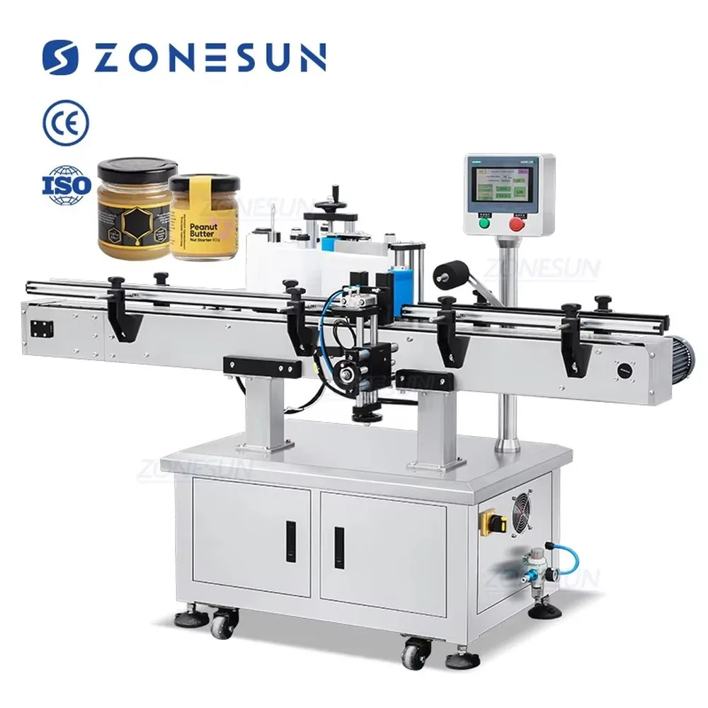 ZONESUN ZS-TB260RA Automatic Round Bottle Jar Labeling Machine Self-Adhesive Tamper Evident Label Applicator